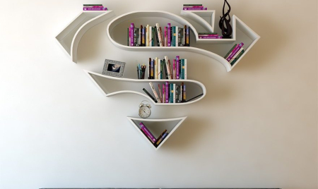 Superhero bookshelves transform your living room into a secret urban lair